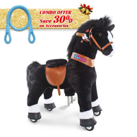 PonyCycle, Inc. Black / Size 3 for Age 3-5 / Blue Rein Save 30% on Accessories - PonyCycle® Model U Ride on Pony With Accessory