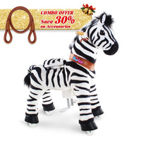 PonyCycle, Inc. Zebra / Size 3 for Age 3-5 / Brown Rein Save 30% on Accessories - PonyCycle® Model U Ride on Pony With Accessory