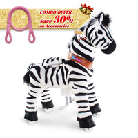 PonyCycle, Inc. Zebra / Size 3 for Age 3-5 / Pink Rein Save 30% on Accessories - PonyCycle® Model U Ride on Pony With Accessory