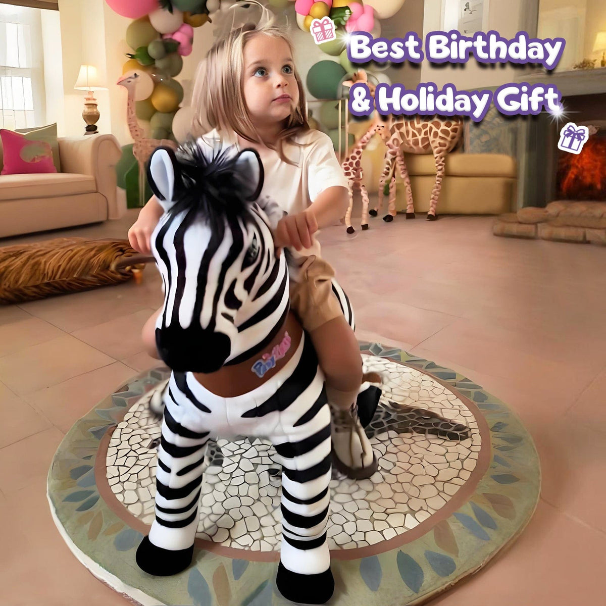 PonyCycle, Inc. Model U® Zebra Ride-On Toy Age 3–4