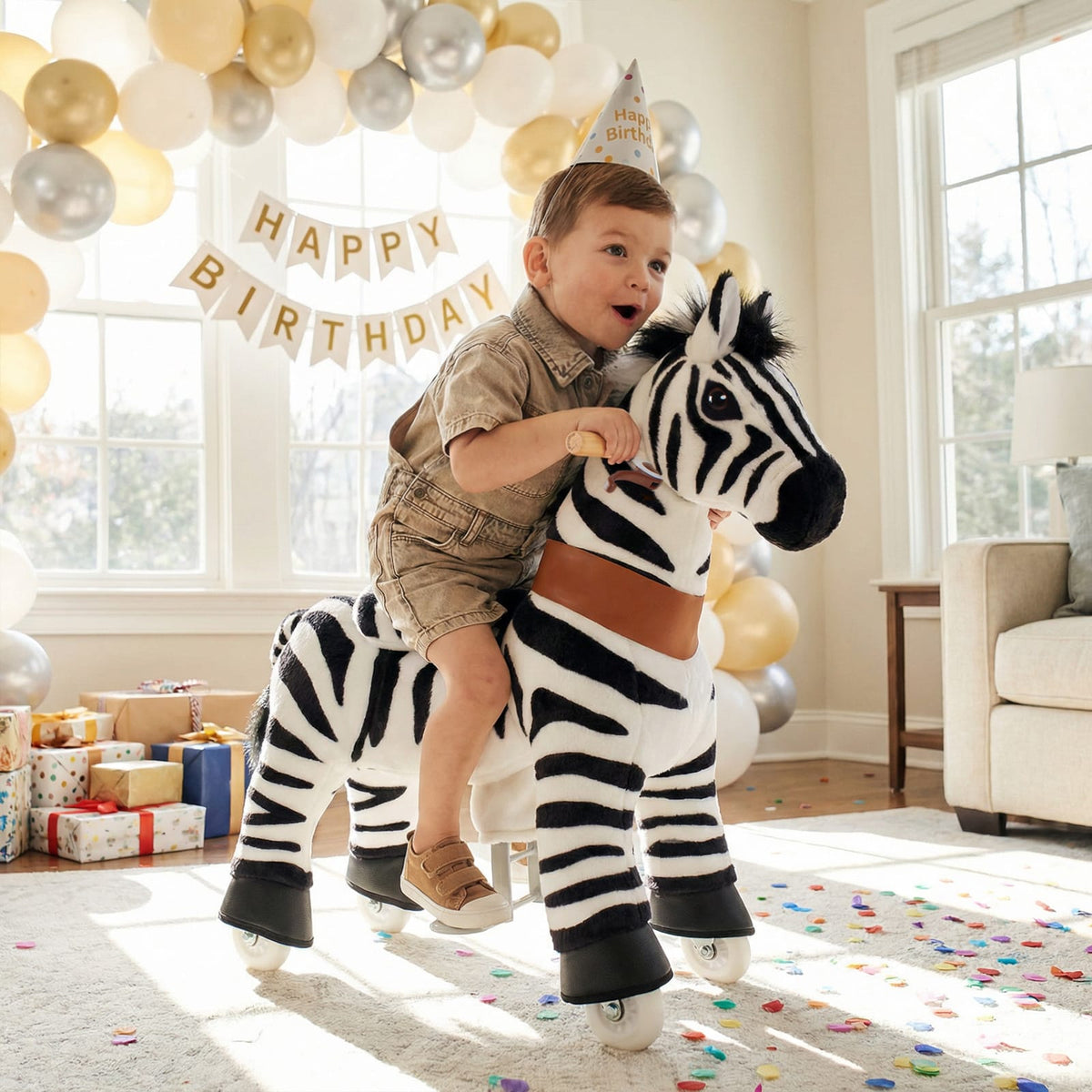 PonyCycle, Inc. Model U® Zebra Ride-On Toy Age 3–4