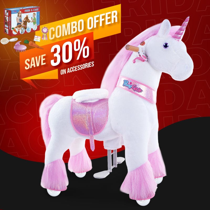 PonyCycle, Inc. ride on toy Pink / Size 4 for Age 4-8 Save 30% on Feed & Care Set - Model U Ride On Pony with Feed & Care Set