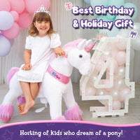 PonyCycle, Inc. Model U Ride-On Plush Unicorn Age 4-8 Pink