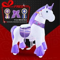 PonyCycle, Inc. Model U Ride-On Plush Unicorn Age 4-8 Purple with a random accessory