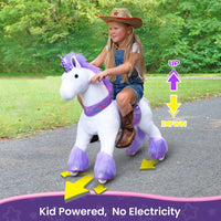 PonyCycle, Inc. Model U Ride-On Plush Unicorn Age 4-8 Purple