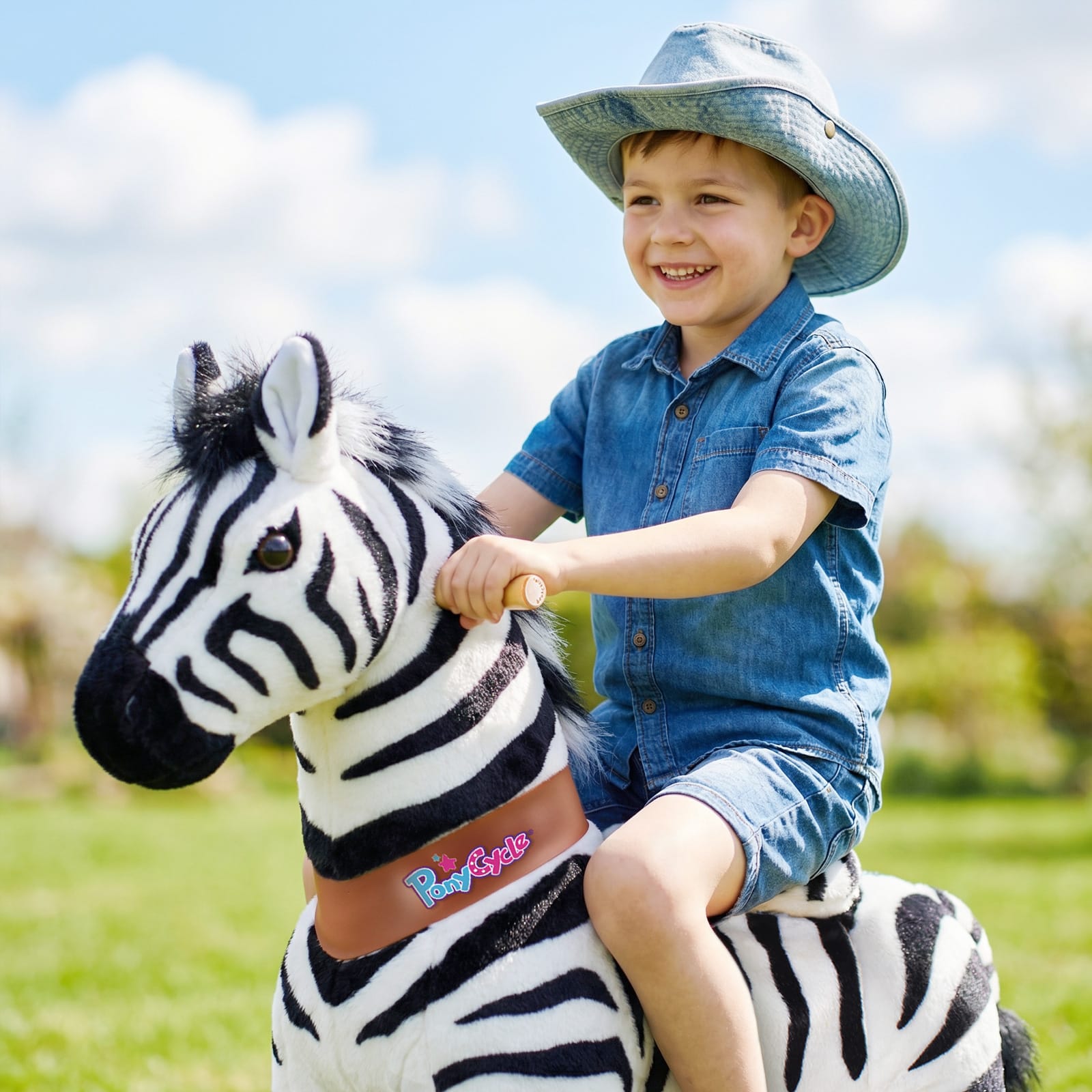 PonyCycle, Inc. Model U® Zebra Ride-On Toy Age 4–7