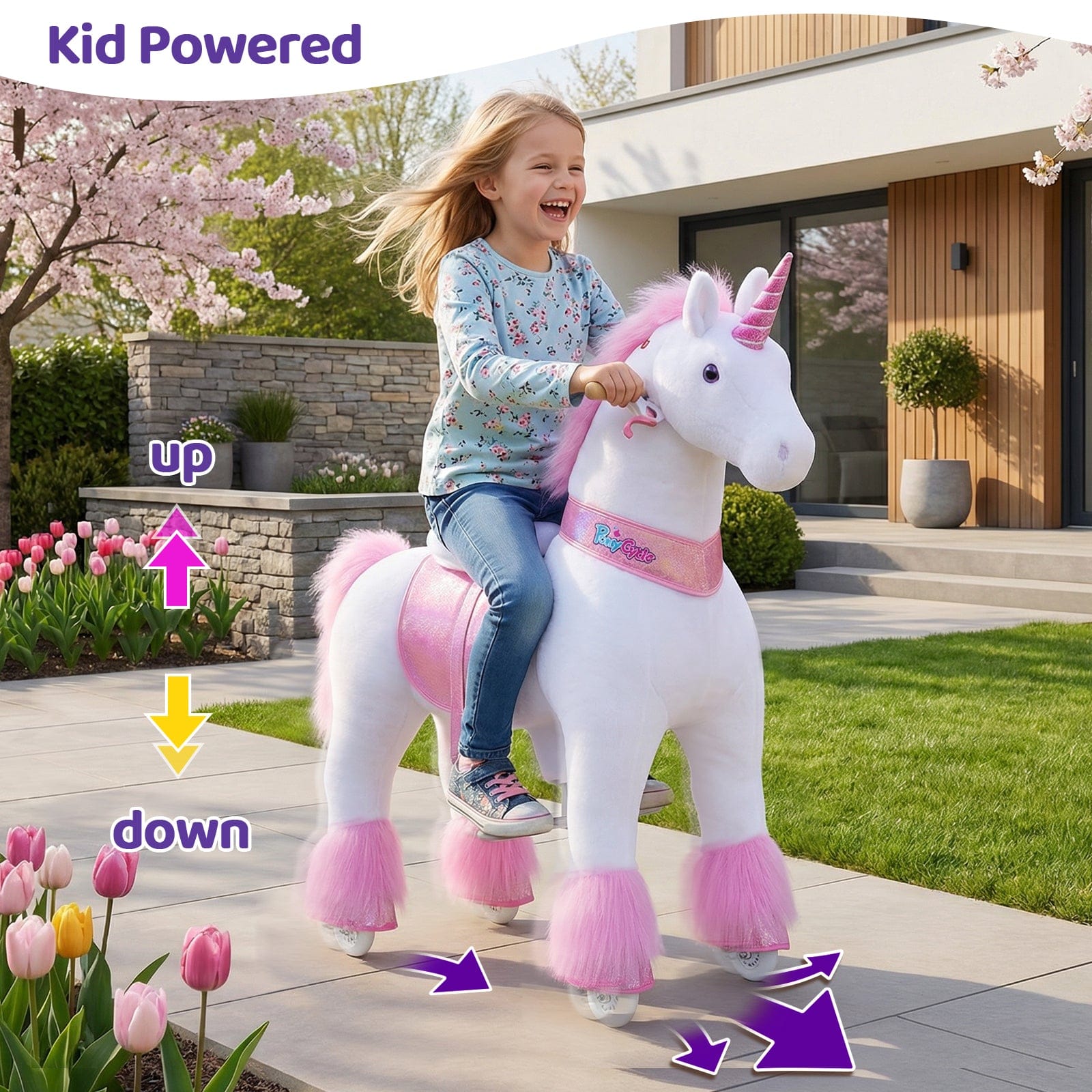 PonyCycle, Inc. Model U® Unicorn Ride-On Toy Age 7+ – Pink