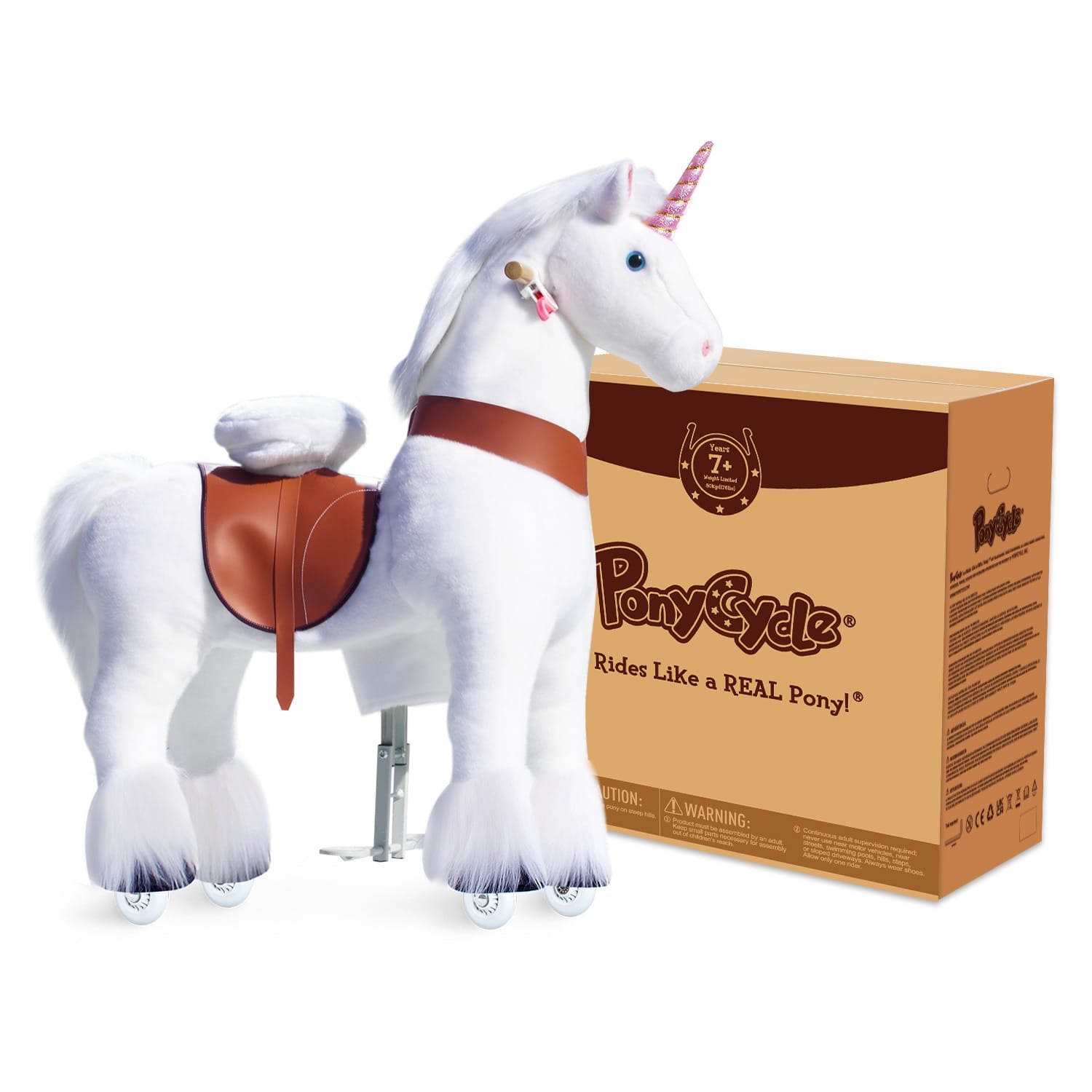 PonyCycle, Inc. Model U® Unicorn Ride-On Toy Age 7+ – White