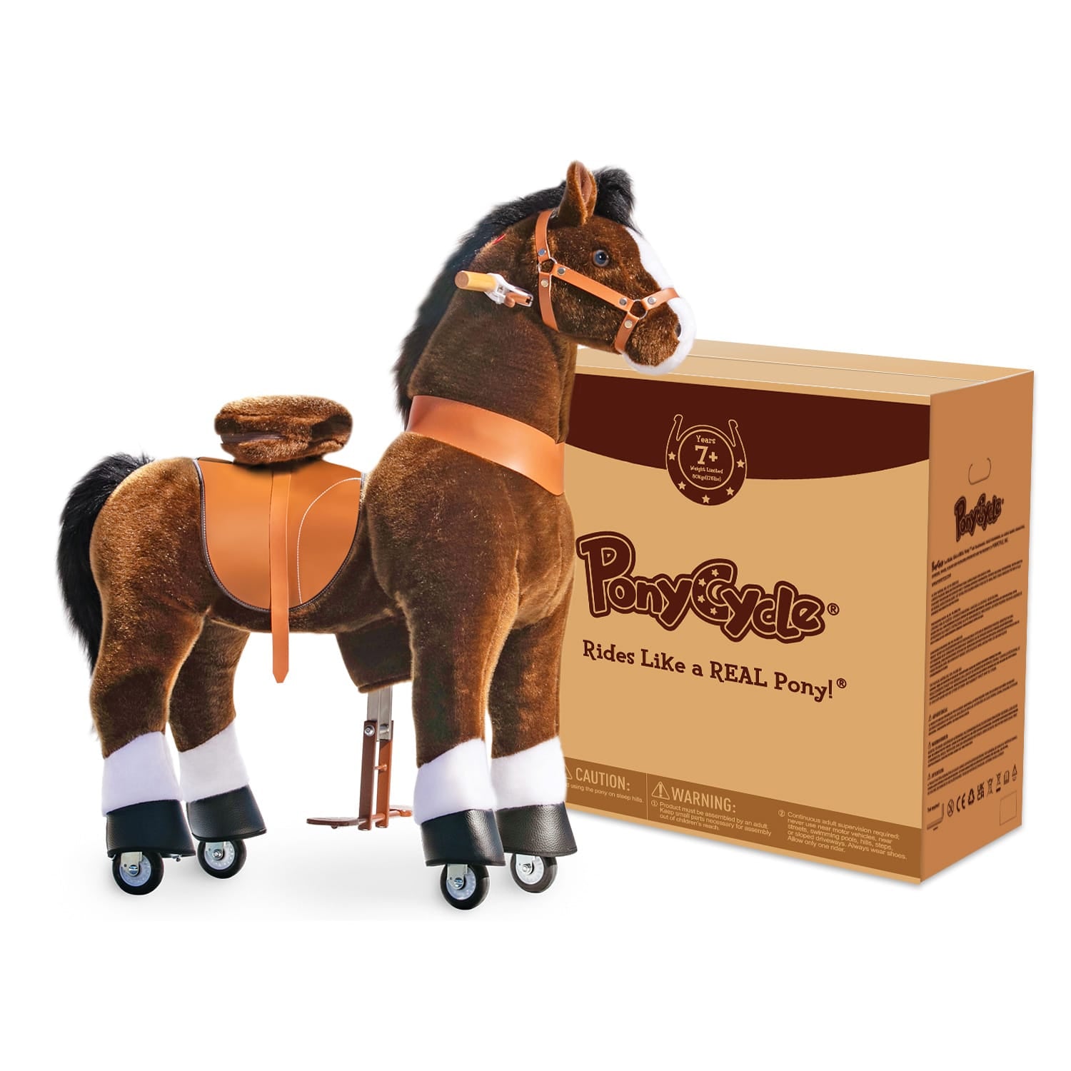 PonyCycle, Inc. Model U® Horse Ride-On Toy Age 7+ – Chocolate