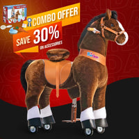 PonyCycle, Inc. ride on toy Chocolate / Size 5 for Age 7+ Save 30% on Feed & Care Set - Model U Ride On Pony with Feed & Care Set