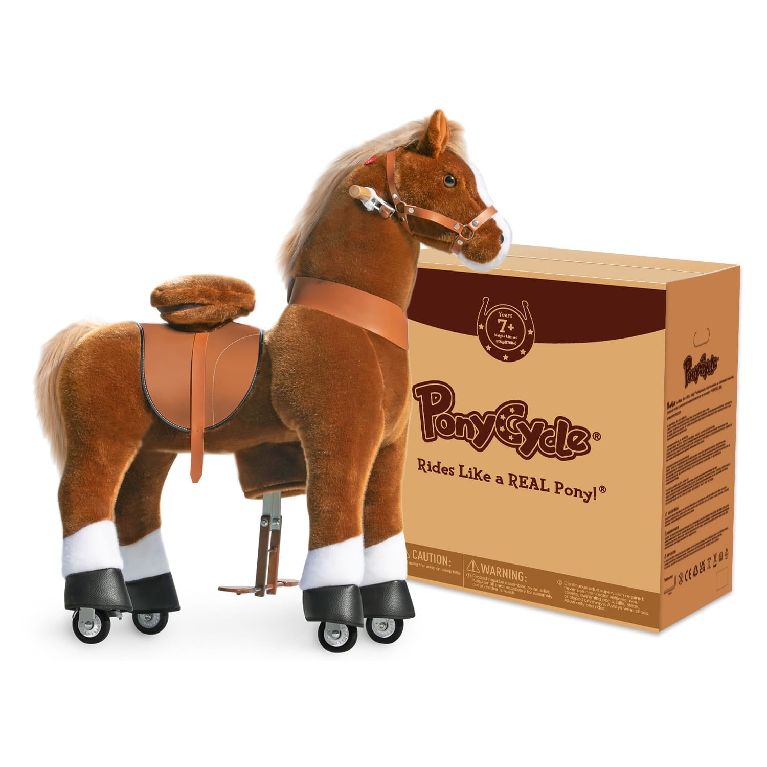 PonyCycle, Inc. Model U® Horse Ride-On Toy Age 7+ – Brown