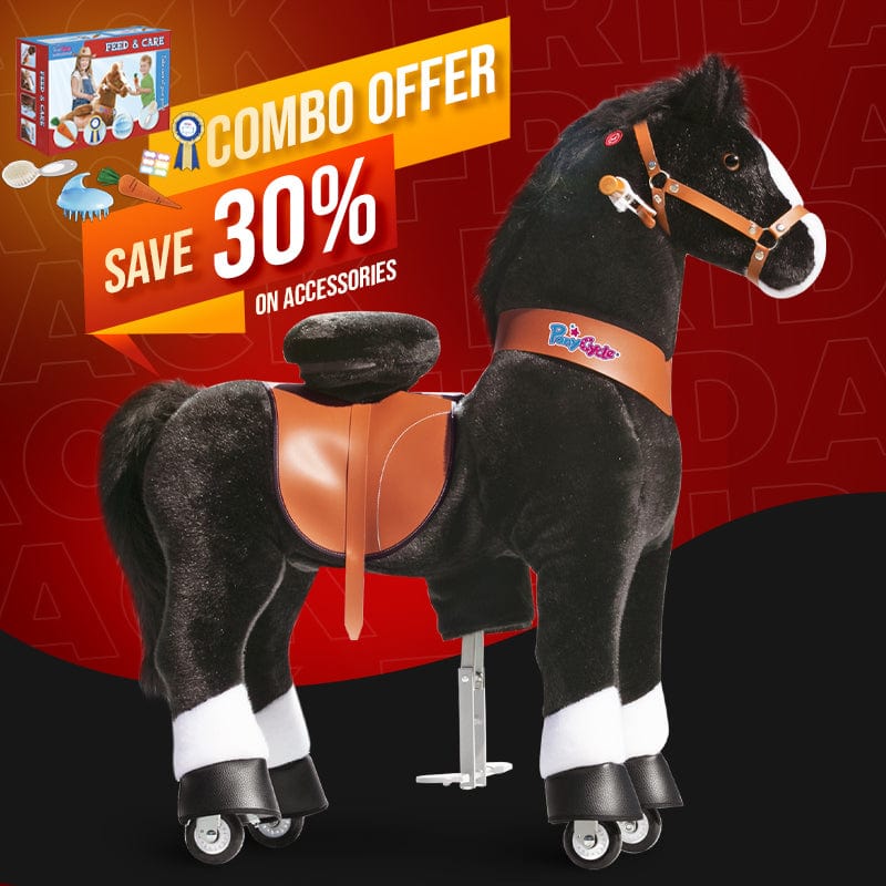 PonyCycle, Inc. ride on toy Black / Size 5 for Age 7+ Save 30% on Feed & Care Set - Model U Ride On Pony with Feed & Care Set