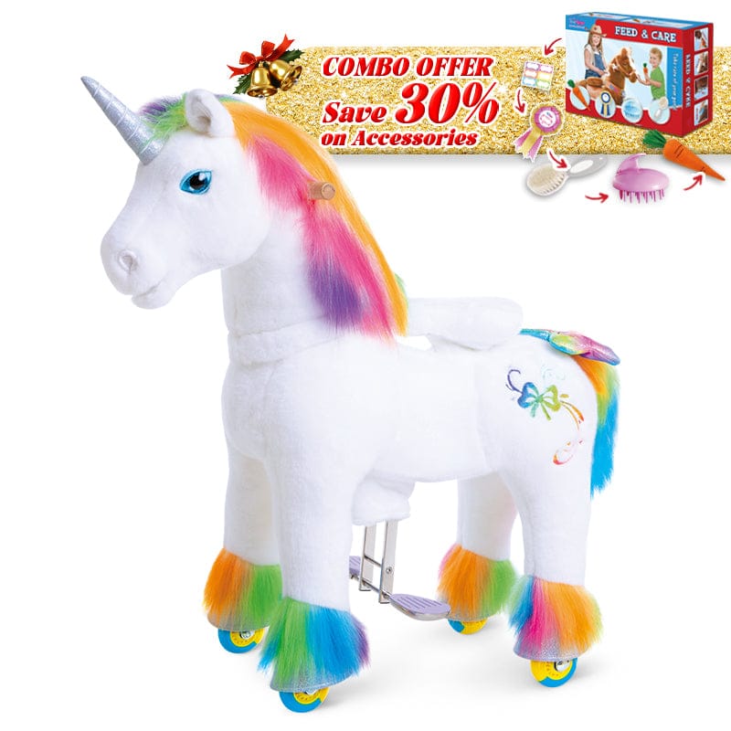 PonyCycle, Inc. Rainbow / Size 3 for Age 3-4 / Pink Feed & Care Set Save 30% on Accessories -  Model X® Ride on Pony With Accessory PonyCycle®