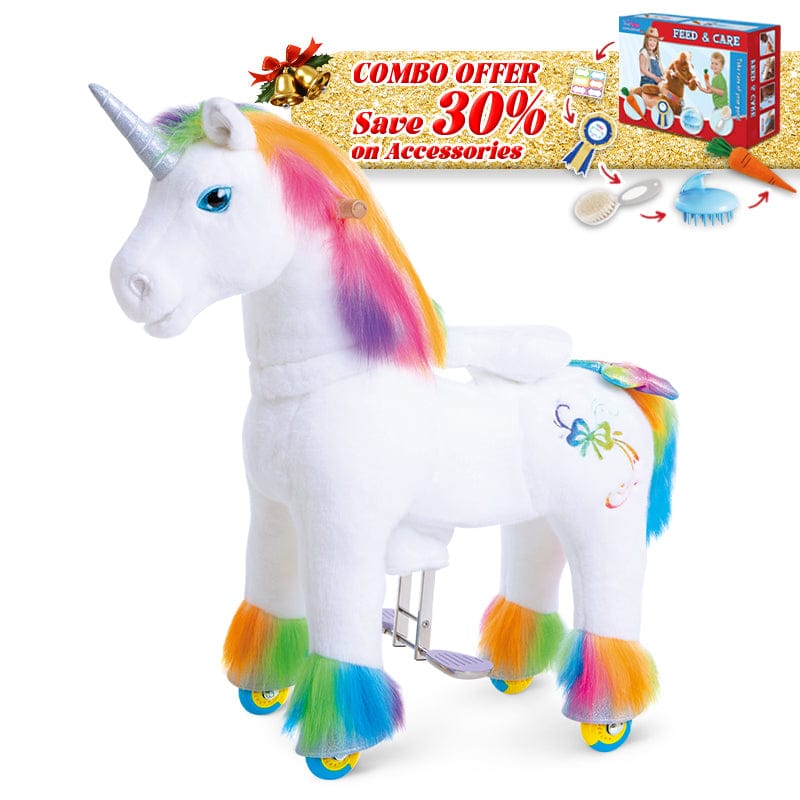 PonyCycle, Inc. Rainbow / Size 3 for Age 3-4 / Blue Feed & Care Set Save 30% on Accessories -  Model X® Ride on Pony With Accessory PonyCycle®