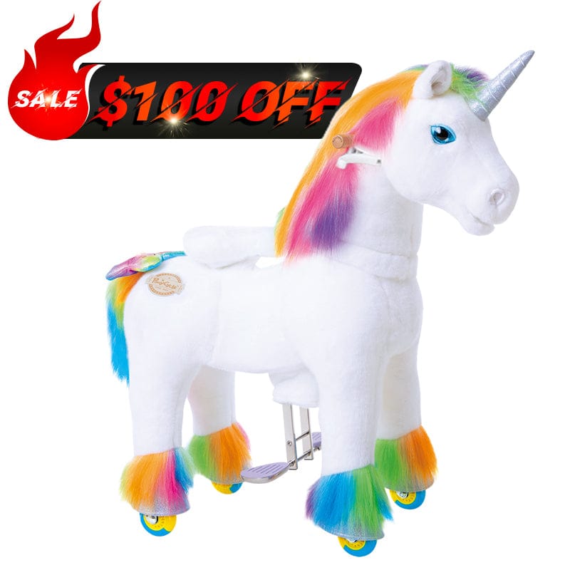 PonyCycle, Inc. Model X® Unicorn Ride On Toy for Age 3-4 Rainbow