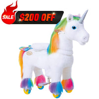 PonyCycle, Inc. Model X® Unicorn Ride On Toy for Age 3-4 Rainbow