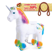 PonyCycle, Inc. Rainbow / Size 3 for Age 3-4 / Brown Rein Save 30% on Accessories -  Model X® Ride on Pony With Accessory PonyCycle®