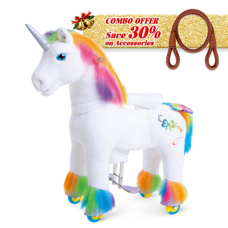 PonyCycle, Inc. Rainbow / Size 3 for Age 3-4 / Brown Rein Save 30% on Accessories -  Model X® Ride on Pony With Accessory PonyCycle®