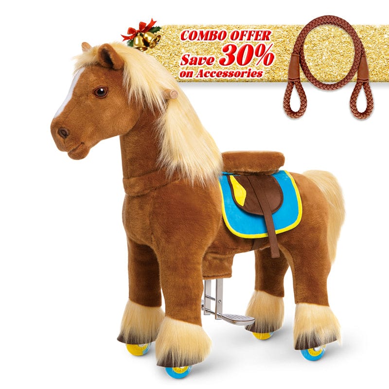 PonyCycle, Inc. Brown / Size 3 for Age 3-4 / Brown Rein Save 30% on Accessories -  Model X® Ride on Pony With Accessory PonyCycle®