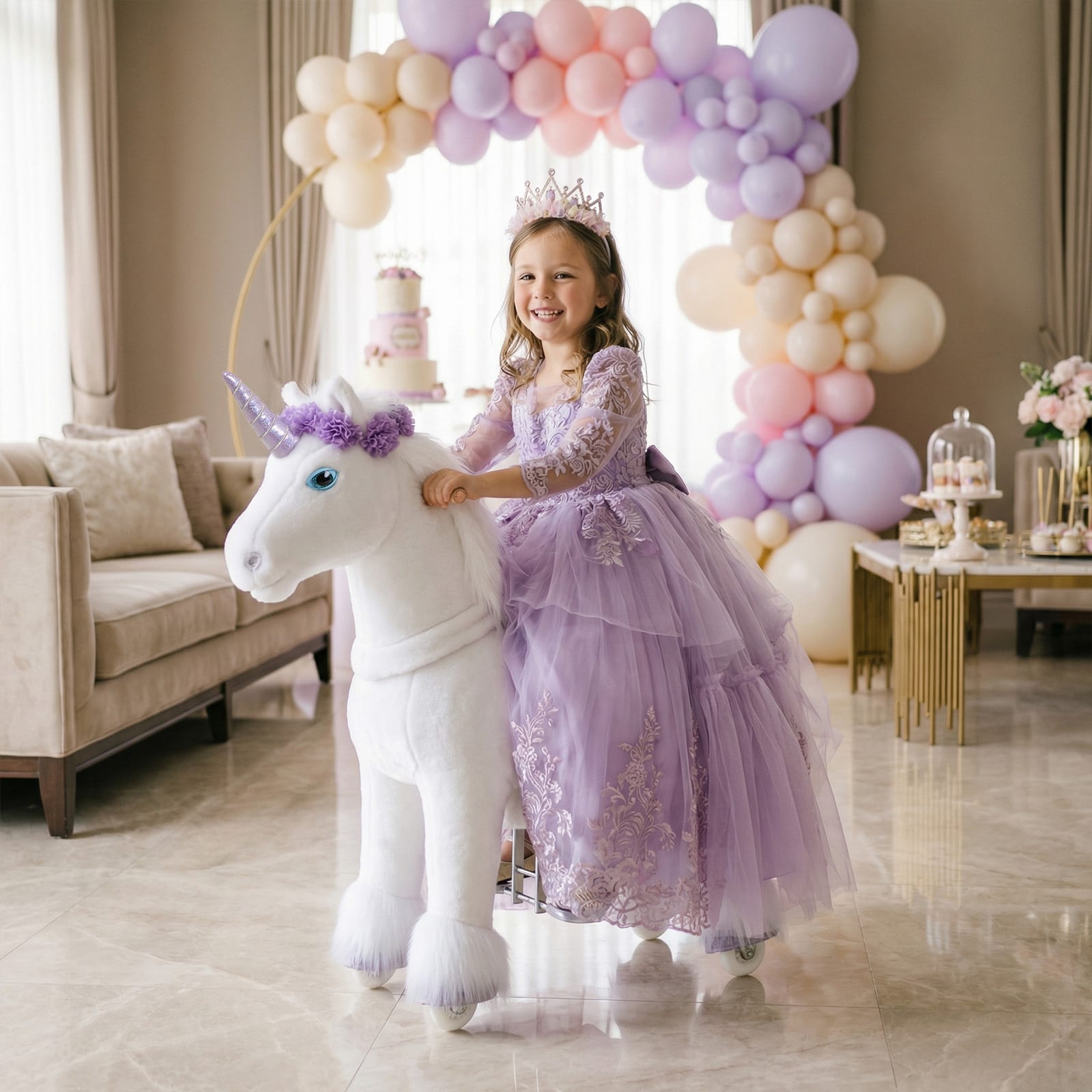 Purple Unicorn Riding Toy Age 4-7 | Model X | PonyCycle®