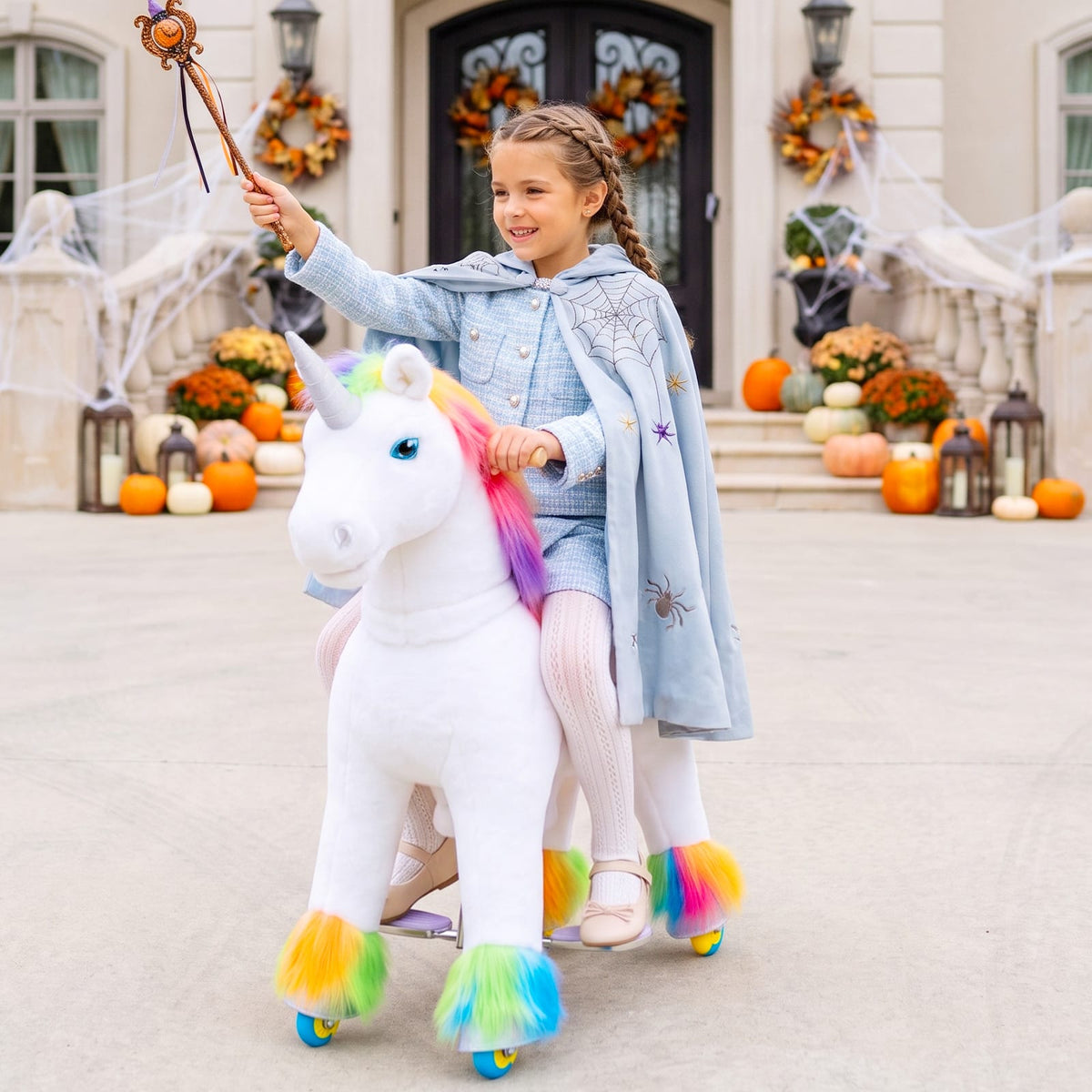 PonyCycle, Inc. Model X® Unicorn Ride-On Toy Age 4–7 – Rainbow