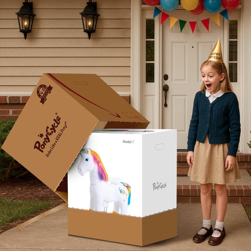 PonyCycle, Inc. Model X Ride on Rainbow Unicorn for Age 4-7