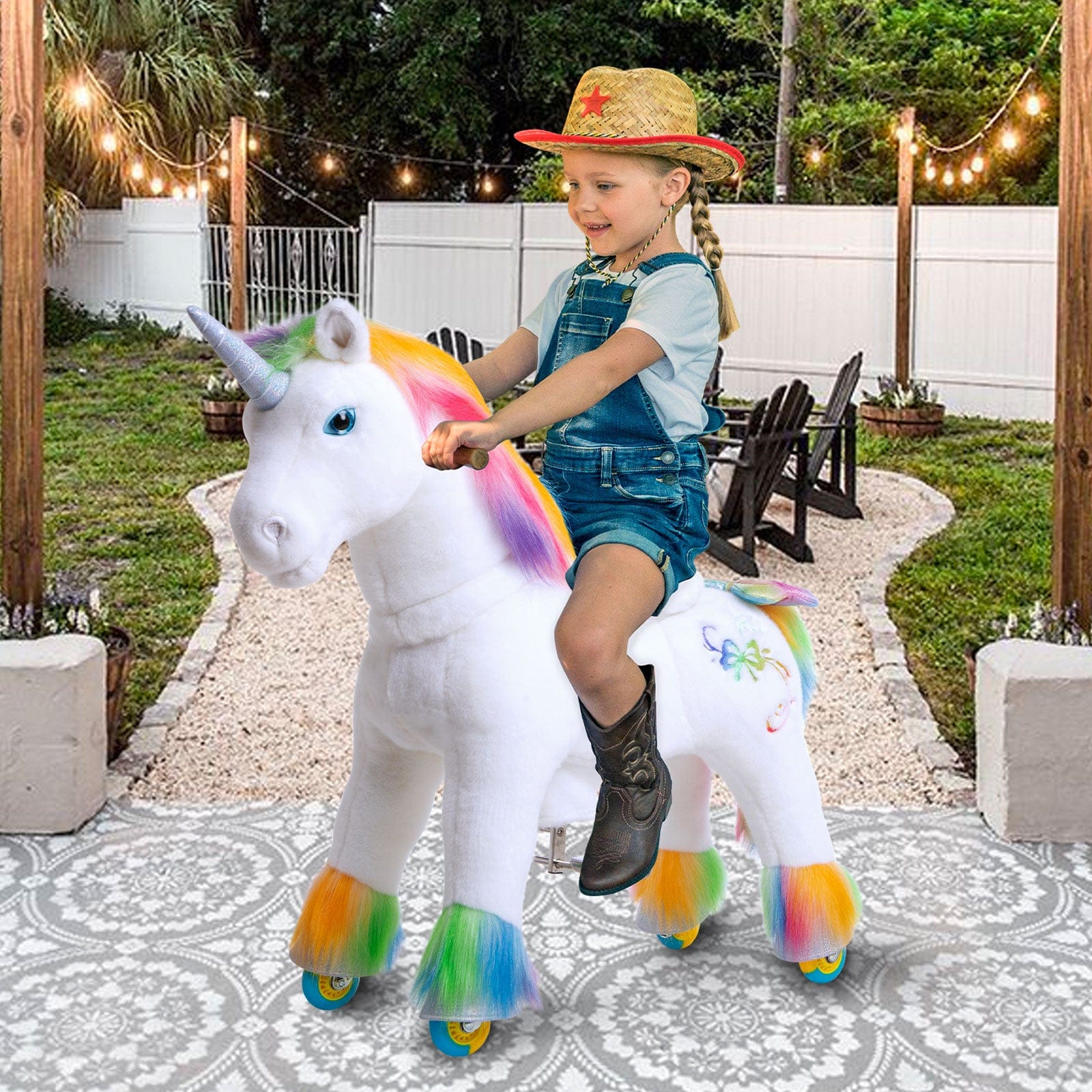 PonyCycle, Inc. Model X® Ride on Rainbow Unicorn for Age 4-7