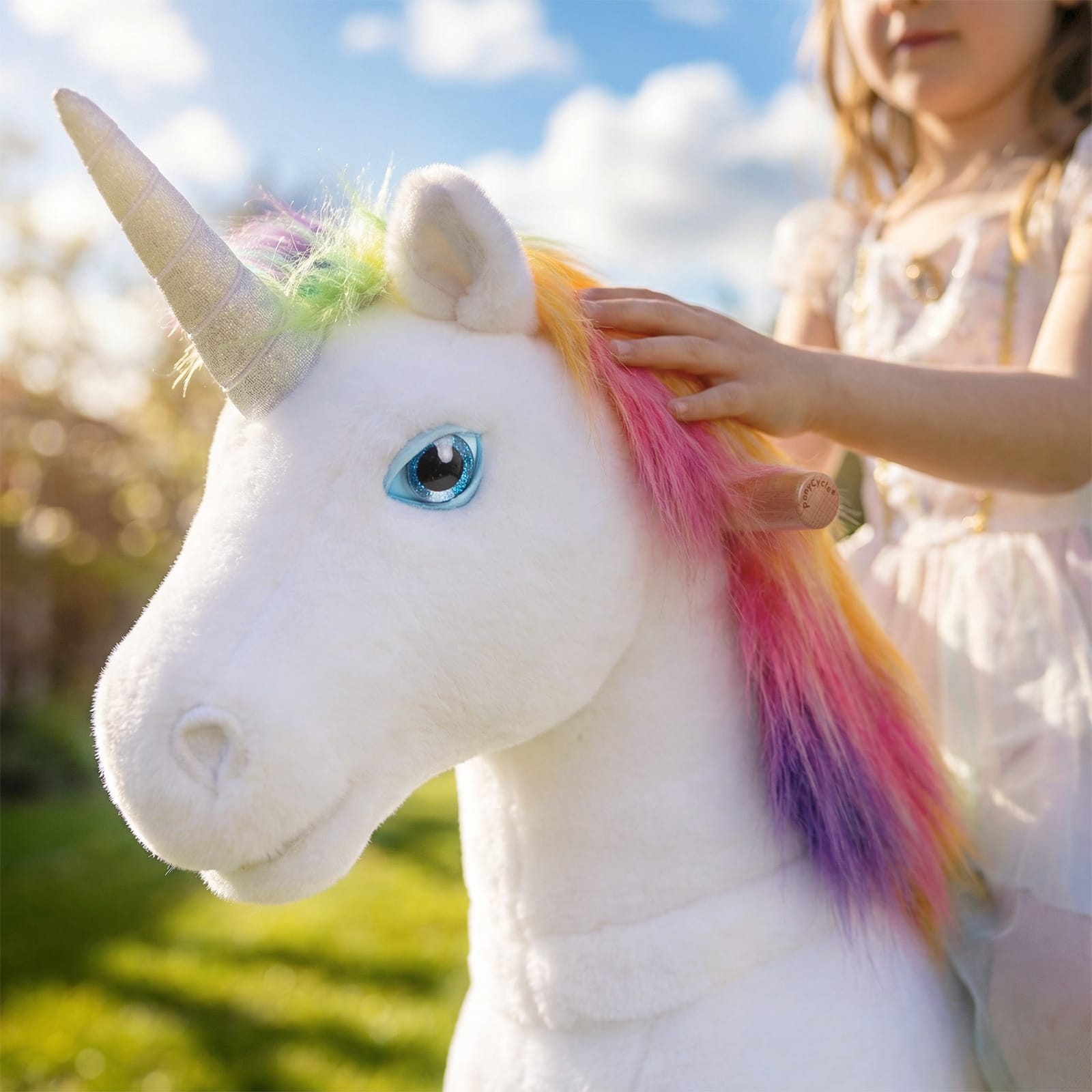 PonyCycle, Inc. Model X® Unicorn Ride-On Toy Age 4–7 – Rainbow