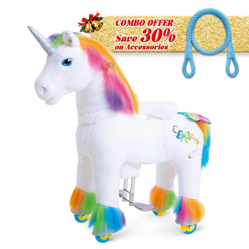 PonyCycle, Inc. Rainbow / Size 4 for Age 4-7 / Blue Rein Save 30% on Accessories -  PonyCycle® Model X® Ride on Pony With Accessory