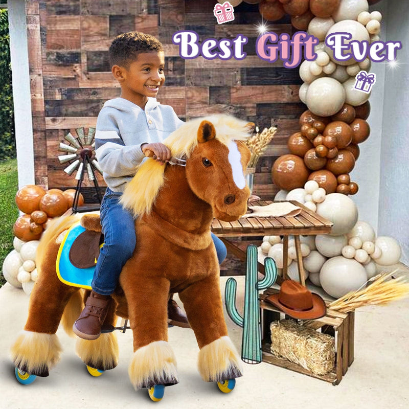 PonyCycle, Inc. Horse Ride On Toy for Age 4-8 Brown Model X