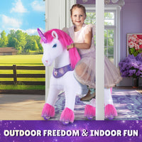 PonyCycle, Inc. Model Y Pink/Purple Unicorn Rideable Toy for Age 3-4