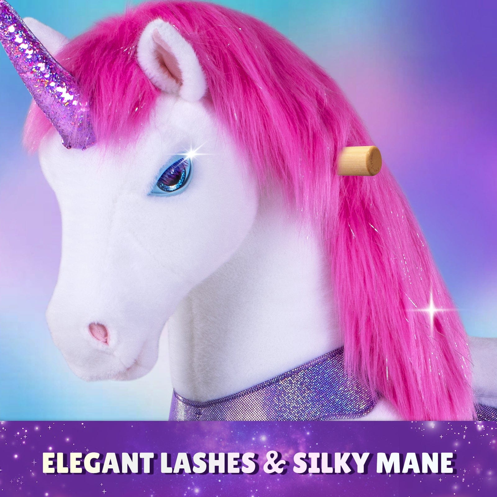 PonyCycle, Inc. Model Y Pink/Purple Unicorn Rideable Toy for Age 3-4