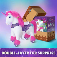 PonyCycle, Inc. Model Y Pink/Purple Unicorn Rideable Toy for Age 3-4