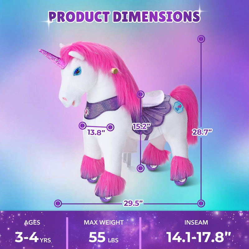 PonyCycle, Inc. Model Y Pink/Purple Unicorn Rideable Toy for Age 3-4