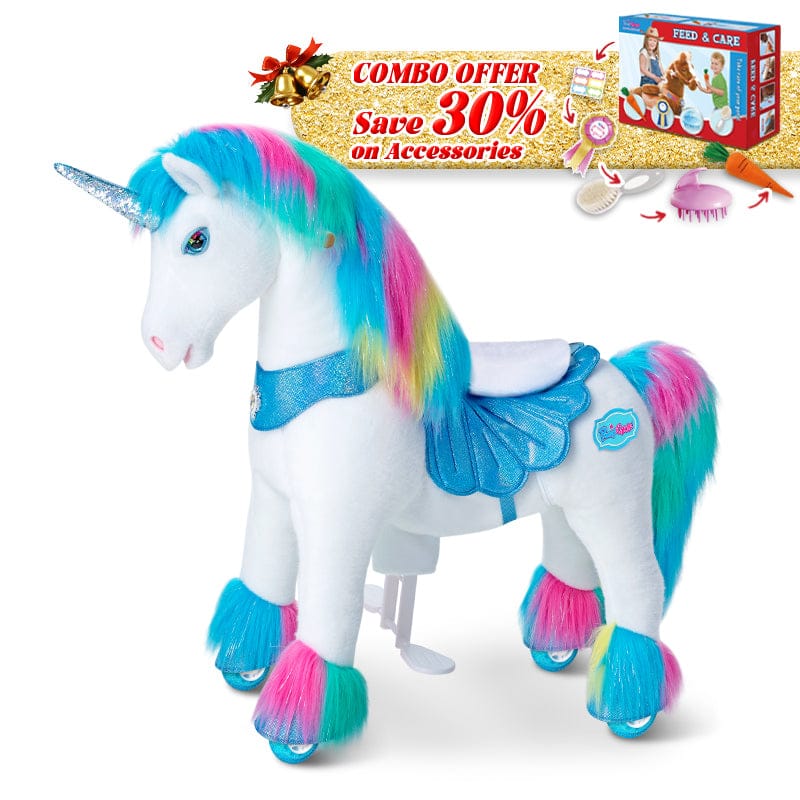 PonyCycle, Inc. Rainbow / Size 3 for Age 3-5 / Pink Feed & Care Set Save 30% on Accessories - PonyCycle® Model Y Ride on Pony With Accessory