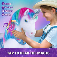 PonyCycle, Inc. Model Y Rainbow Unicorn Rideable Toy for Age 3-4