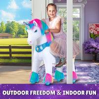 PonyCycle, Inc. Model Y Rainbow Unicorn Rideable Toy for Age 3-4