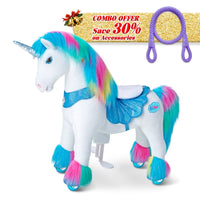 PonyCycle, Inc. Rainbow / Size 3 for Age 3-5 / Purple Rein Save 30% on Accessories - PonyCycle® Model Y Ride on Pony With Accessory