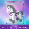 PonyCycle, Inc. Model Y Grey Unicorn Rideable Toy for Age 3-4