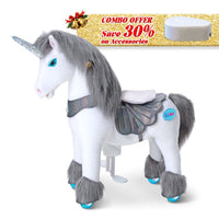 PonyCycle, Inc. Grey / Size 3 for Age 3-5 / Pedal Pad Save 30% on Accessories - PonyCycle® Model Y Ride on Pony With Accessory