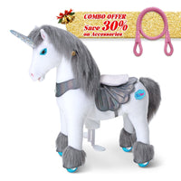 PonyCycle, Inc. Grey / Size 3 for Age 3-5 / Pink Rein Save 30% on Accessories - PonyCycle® Model Y Ride on Pony With Accessory