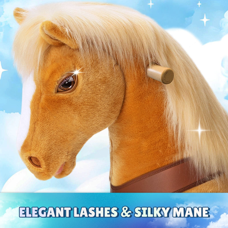 PonyCycle, Inc. Model Y Light Brown Horse Rideable Toy for Age 3-4