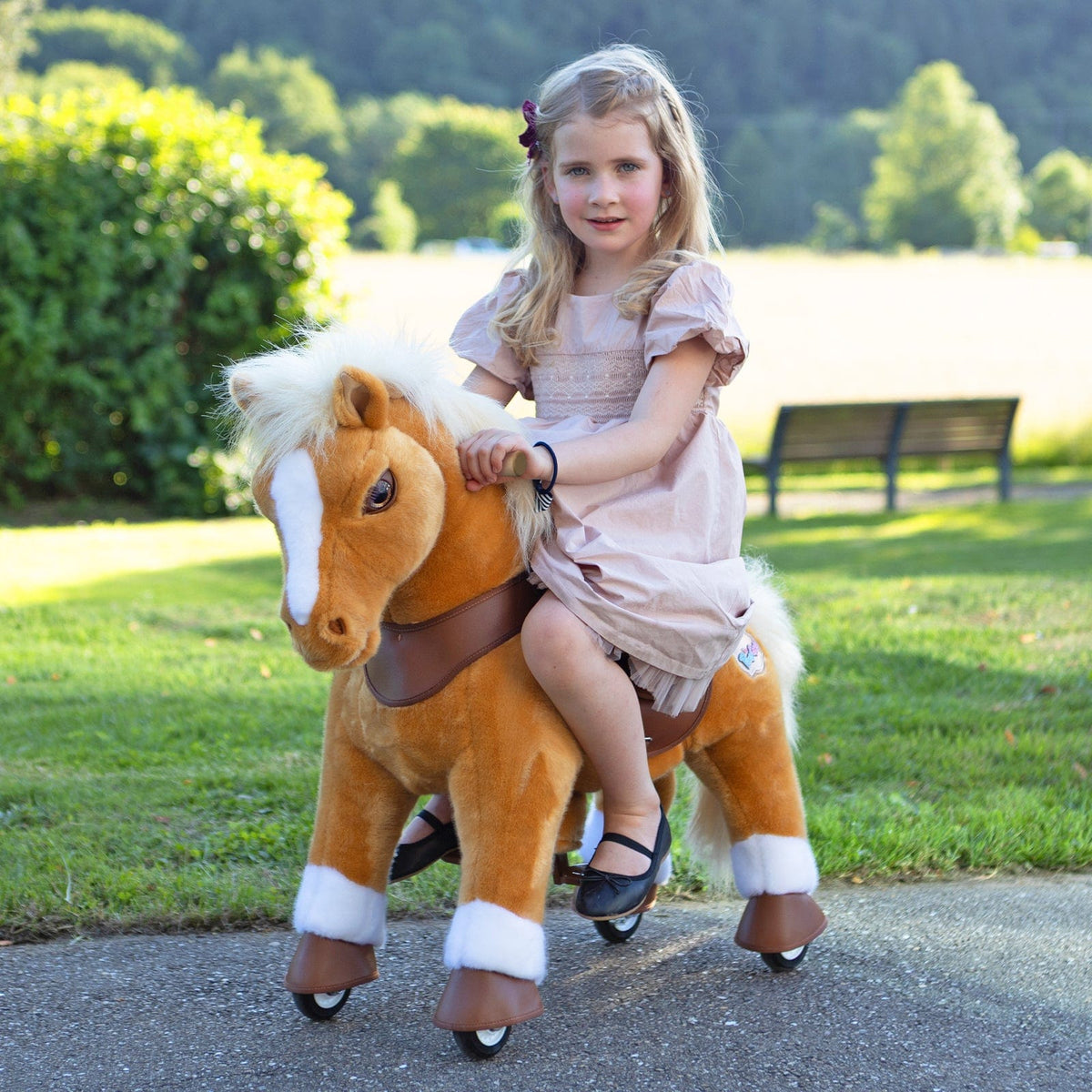 PonyCycle, Inc. Model Y Light Brown Horse Rideable Toy for Age 3-4 - Launching October