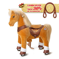 PonyCycle, Inc. Light Brown / Size 3 for Age 3-5 / Brown Rein Save 30% on Accessories - PonyCycle® Model Y Ride on Pony With Accessory