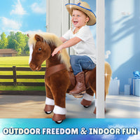 PonyCycle, Inc. Model Y Brown Horse Rideable Toy for Age 3-4