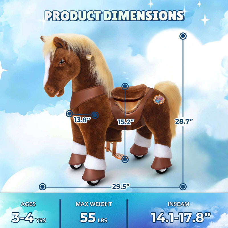 PonyCycle, Inc. Model Y Brown Horse Rideable Toy for Age 3-4