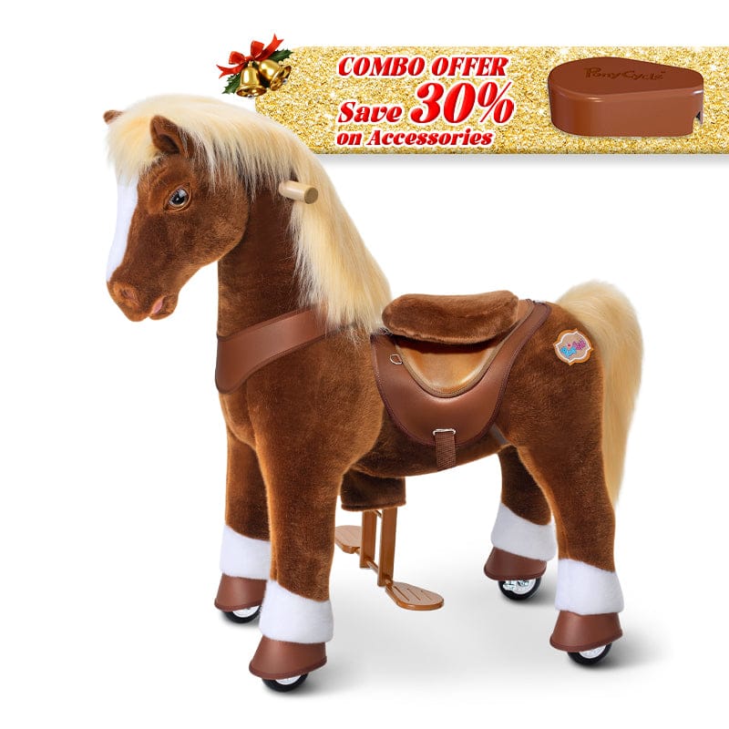 PonyCycle, Inc. Brown / Size 3 for Age 3-5 / Pedal Pad Save 30% on Accessories - PonyCycle® Model Y Ride on Pony With Accessory