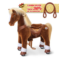 PonyCycle, Inc. Brown / Size 3 for Age 3-5 / Brown Rein Save 30% on Accessories - PonyCycle® Model Y Ride on Pony With Accessory