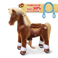PonyCycle, Inc. Brown / Size 3 for Age 3-5 / Blue Rein Save 30% on Accessories - PonyCycle® Model Y Ride on Pony With Accessory