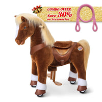 PonyCycle, Inc. Brown / Size 3 for Age 3-5 / Pink Rein Save 30% on Accessories - PonyCycle® Model Y Ride on Pony With Accessory